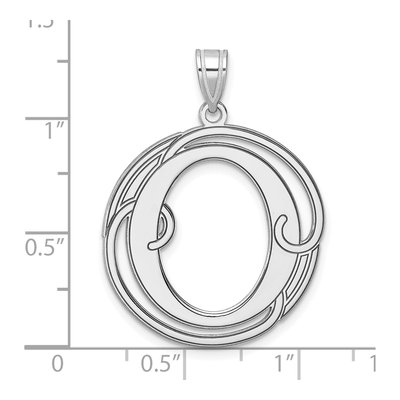 Sterling Silver Large Script Letter O Pendant – view 5
