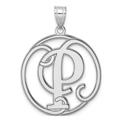 Sterling Silver Script Letter P Pendant