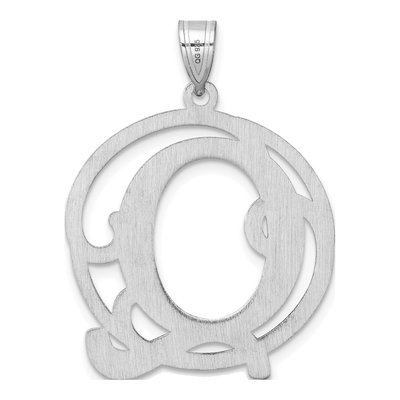 Sterling Silver Script Letter Q Pendant – view 4