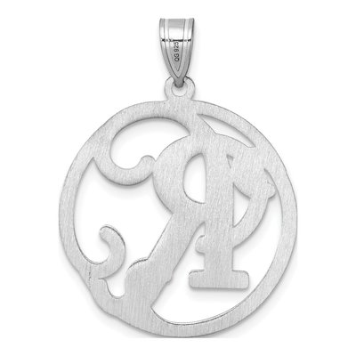 Sterling Silver Script Letter R Pendant – view 4
