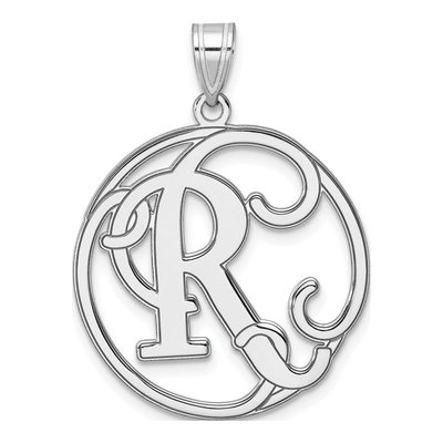 Sterling Silver Script Letter R Pendant