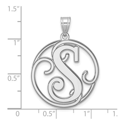 Sterling Silver Large Letter S Pendant – view 5