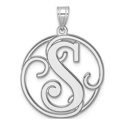 Sterling Silver Large Letter S Pendant