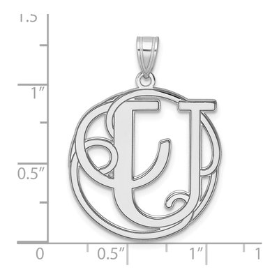 Sterling Silver Letter U Pendant – view 5