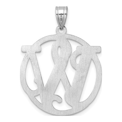 Sterling Silver Script Letter W Pendant – view 4