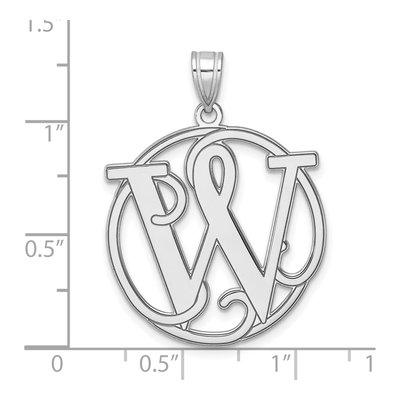 Sterling Silver Script Letter W Pendant – view 5