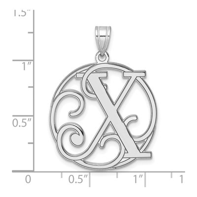 Sterling Silver Letter X Pendant – view 5