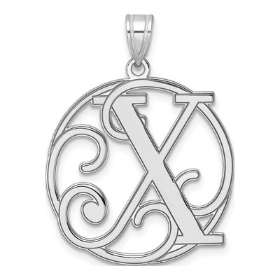 Sterling Silver Letter X Pendant