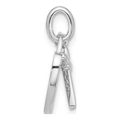 Sterling Silver CZ Key Heart Pendant – view 3