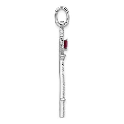 Sterling Silver CZ Key Pendant – view 2