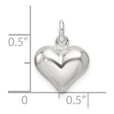 Sterling Silver Puffed Heart Pendant – view 5