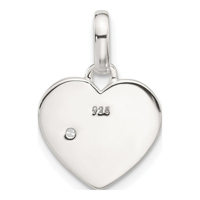 Sterling Silver CZ Heart Pendant – view 4