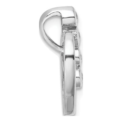 Sterling Silver CZ Open Heart Slide Pendant – view 3