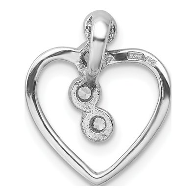 Sterling Silver CZ Open Heart Slide Pendant – view 4