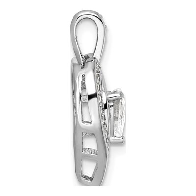 Sterling Silver CZ Heart Pendant – view 3