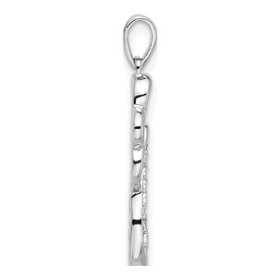 Sterling Silver CZ Open Triple Heart Pendant – view 3