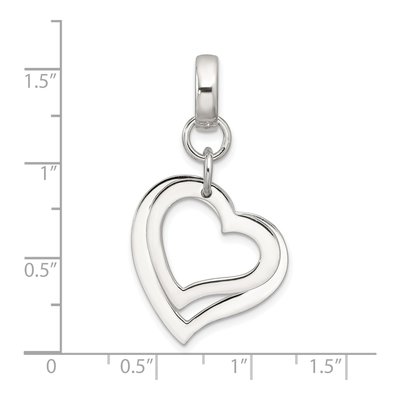 Sterling Silver Open Heart Pendant – view 5