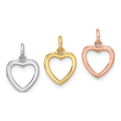 Sterling Silver CZ Tri-Tone 3-Hearts Pendant – view 4