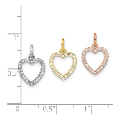Sterling Silver CZ Tri-Tone 3-Hearts Pendant – view 5