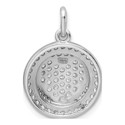 Gold-Plated Sterling Silver CZ Heart Circle Pendant – view 4