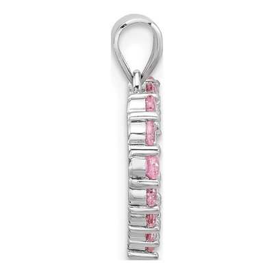 Sterling Silver CZ Heart Pendant – view 3