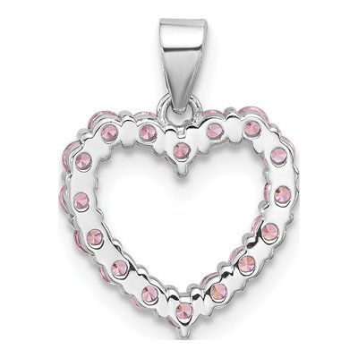Sterling Silver CZ Heart Pendant – view 4