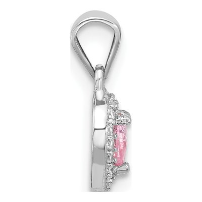 Sterling Silver CZ Clear Heart Pendant – view 3