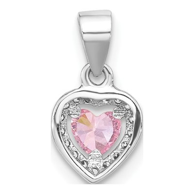 Sterling Silver CZ Clear Heart Pendant – view 4