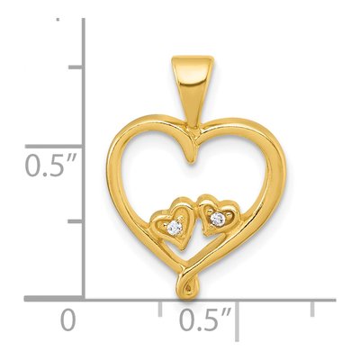Gold-Plated Sterling Silver CZ Two Hearts Pendant – view 5