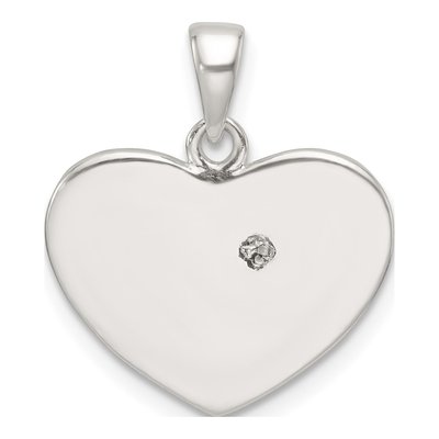Sterling Silver CZ Heart Pendant – view 4