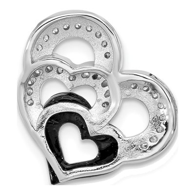 Sterling Silver CZ Resin Heart Charm – view 3