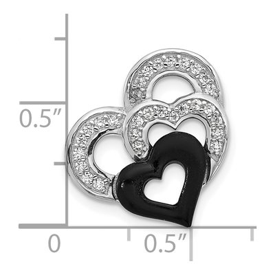 Sterling Silver CZ Resin Heart Charm – view 4