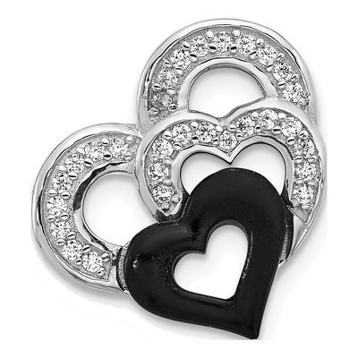 Sterling Silver CZ Resin Heart Charm