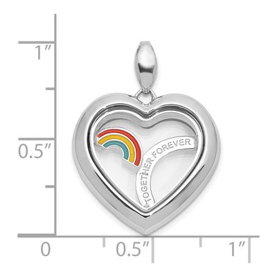 Sterling Silver Rainbow Heart Pendant – view 4
