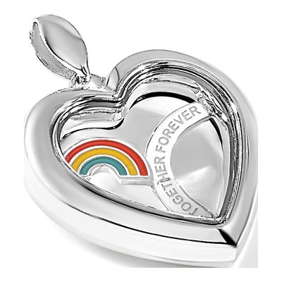 Sterling Silver Rainbow Heart Pendant – view 5