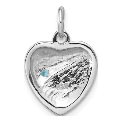 Sterling Silver CZ Rainbow Heart Pendant – view 4