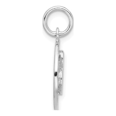 Sterling Silver Hammered Heart Circle Pendant – view 3