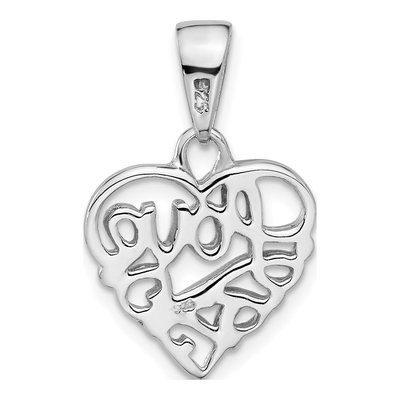 Sterling Silver Hollow Love Pendant – view 3