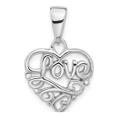 Sterling Silver Hollow Love Pendant