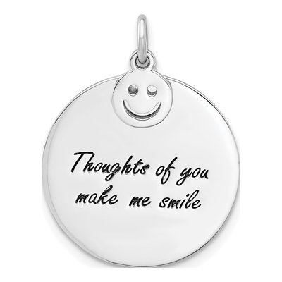 Sterling Silver Enameled 'thoughts of You' Pendant
