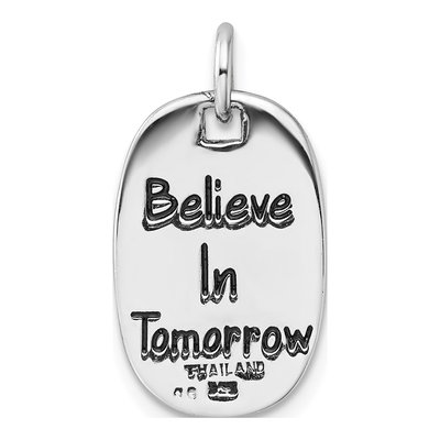 Sterling Silver LIFE Believe Word Pendant – view 4