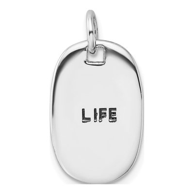 Sterling Silver LIFE Believe Word Pendant