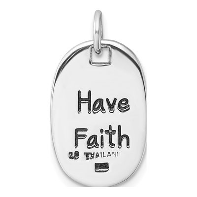 Sterling Silver Spirituality Faith Pendant – view 4
