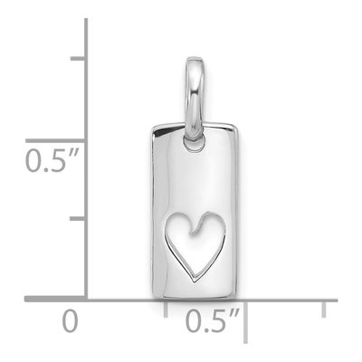 Sterling Silver Rectangle Cutout Heart Pendant – view 5