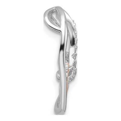 Rose Gold-Plated Sterling Silver CZ Heart Footprint Pendant – view 3