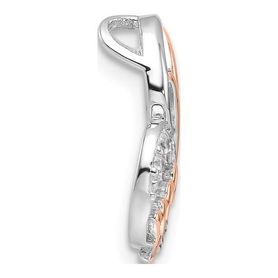 Rose Gold-Plated Sterling Silver CZ Mom Heart Slide Pendant – view 3
