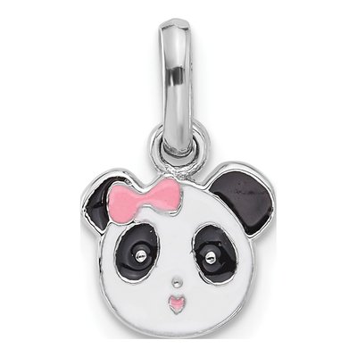 Sterling Silver Enameled Panda Pendant