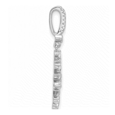 Sterling Silver CZ Snowflake Pendant – view 3