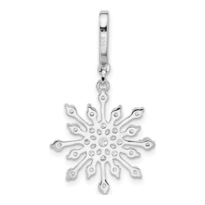 Sterling Silver CZ Snowflake Pendant – view 4