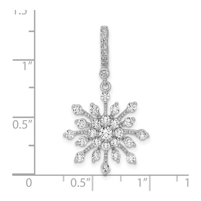 Sterling Silver CZ Snowflake Pendant – view 5
